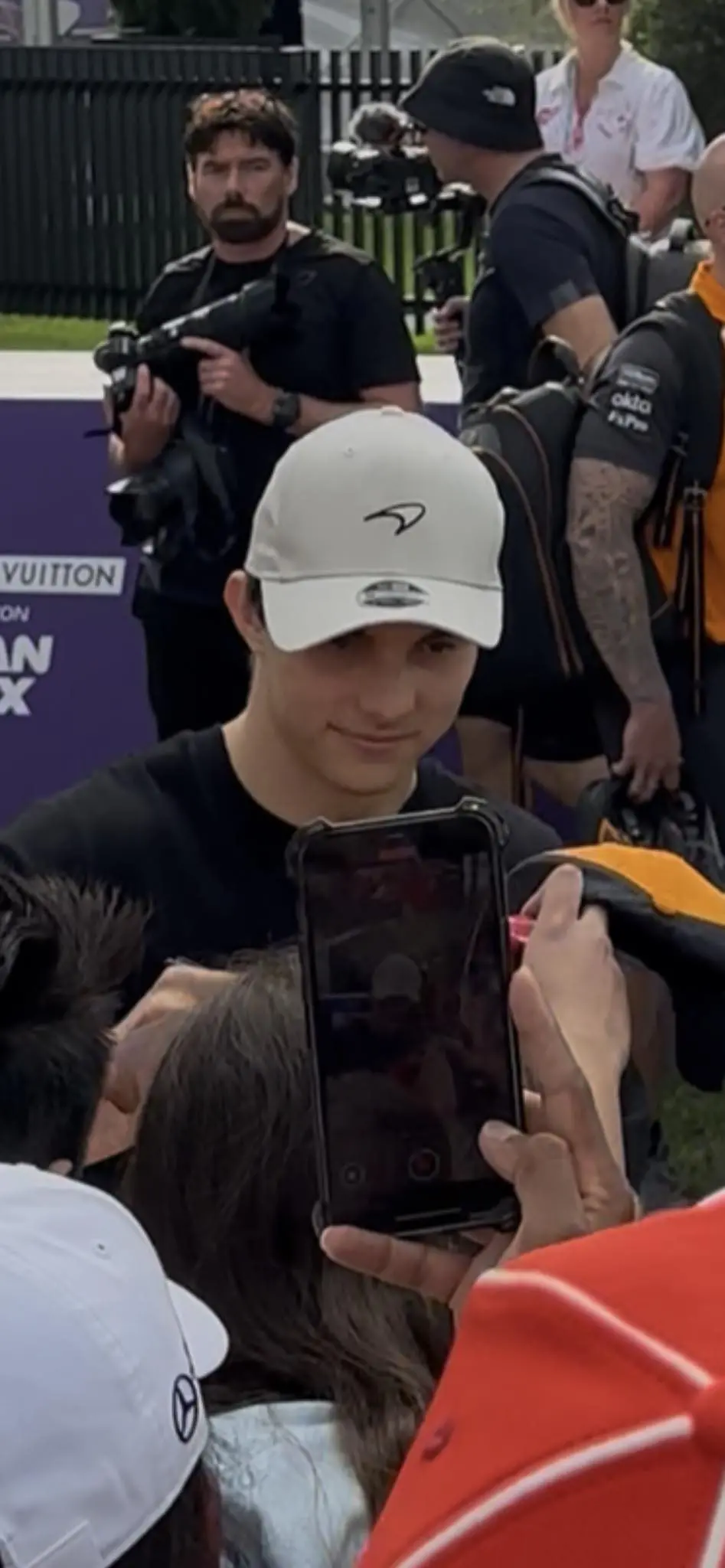 Australian driver for McLaren, Oscar Piastri signing autographs at the Driver\\'s Walk.