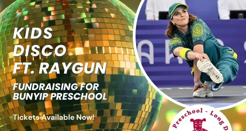 Fundraiser for Bunyip Preschool featuring Olympian Raygun