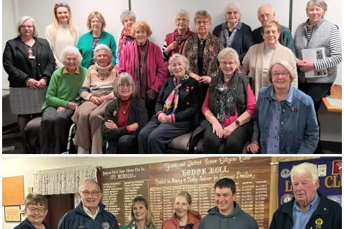 Top - Young Hospital Auxiliary. Bottom - New Young Lions Club members.