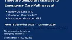 Temporary facility change for holiday period