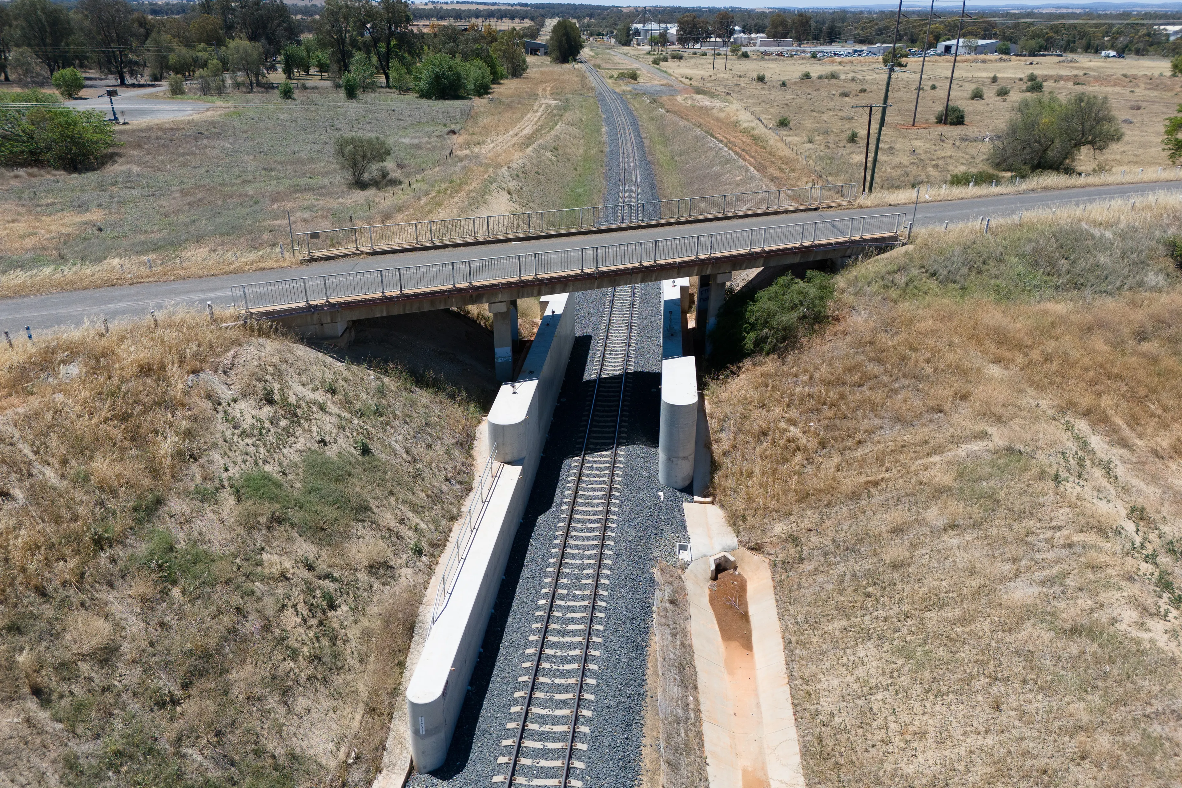 <p>The track beneath Wyndham Avenue in Forbes was lowered to make room for double-stacked freight. This section of the Inland Rail - Stockinbingal to Parkes - was complete in January this year.</p>\\n