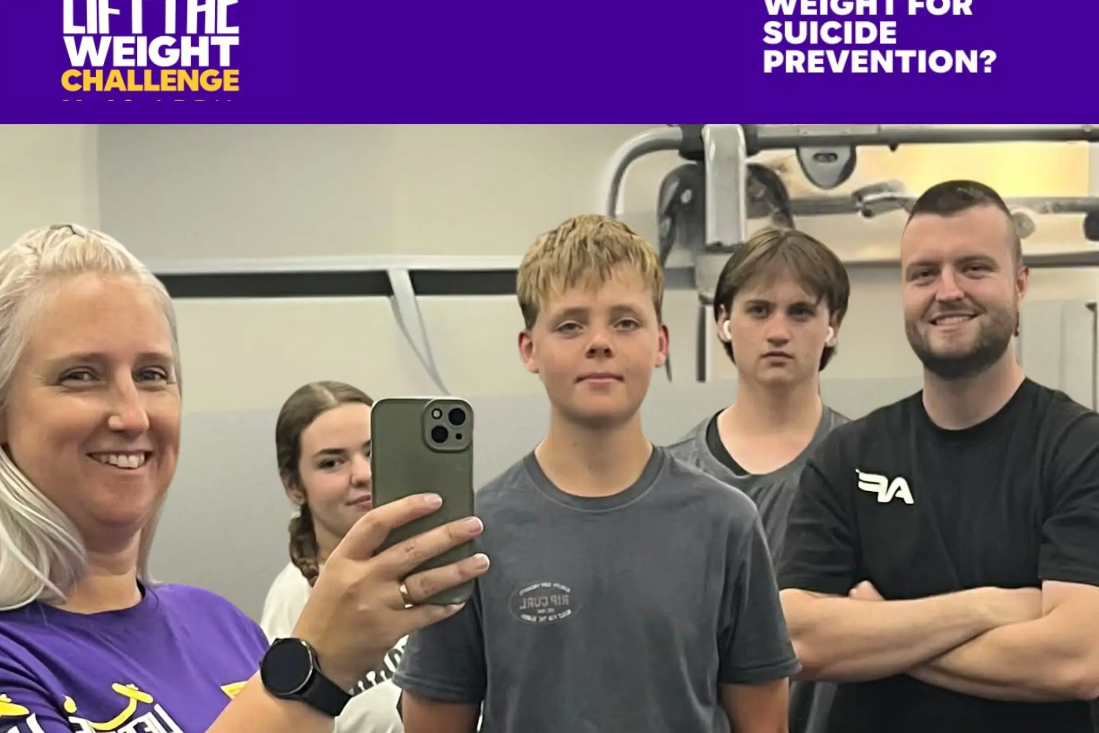 <p>As the wellbeing partner for the R U OK? message, Anytime Fitness, Young is taking part in a \\u201CLift the Weight\\u201D fundraising challenge,</p>\\n