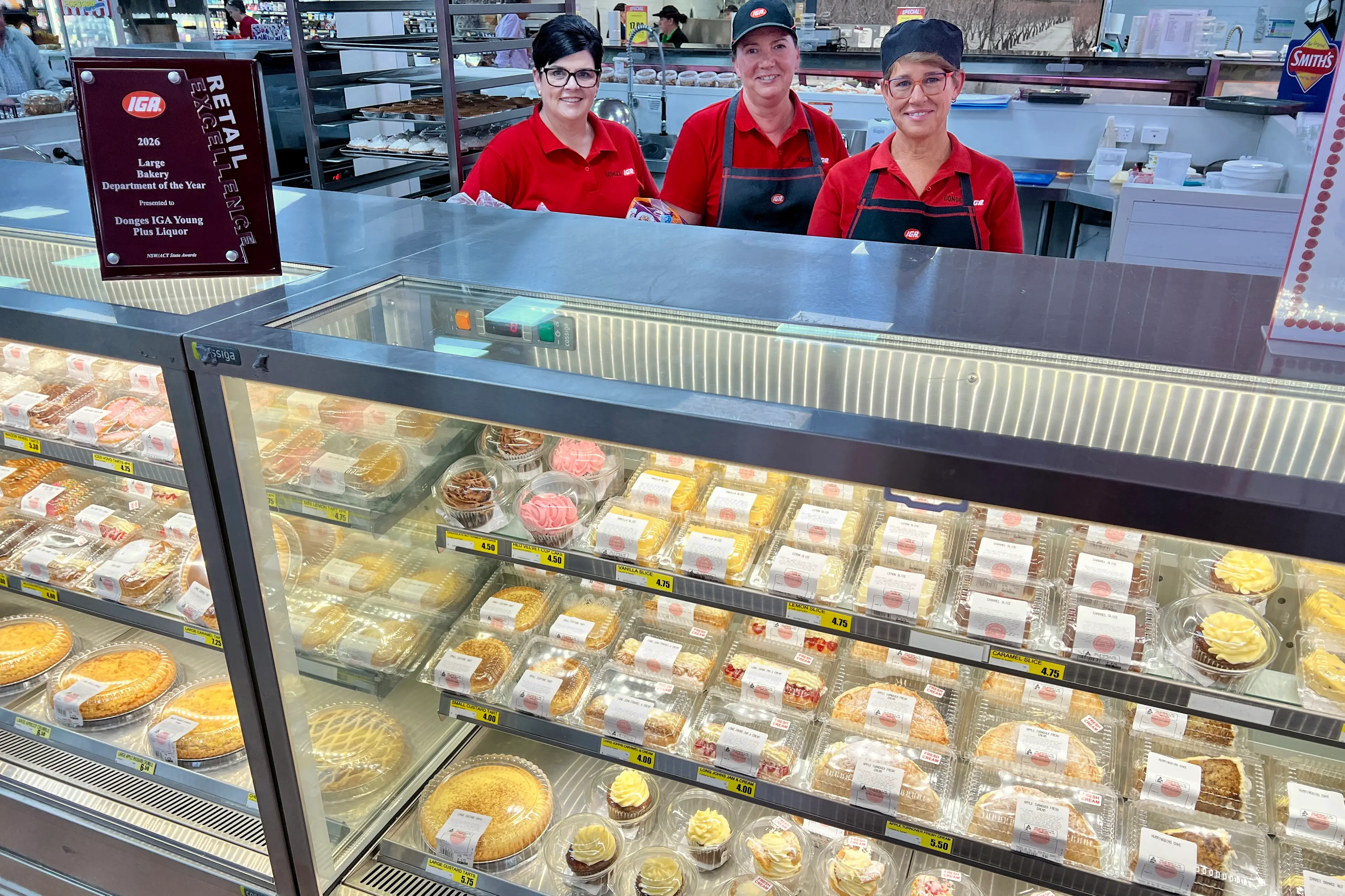 <p>The award-winning bakery team includes Nicole Donges, Sonia Evans and Kelly Hegyi. PHOTO:  Maree Myhill</p>\\n
