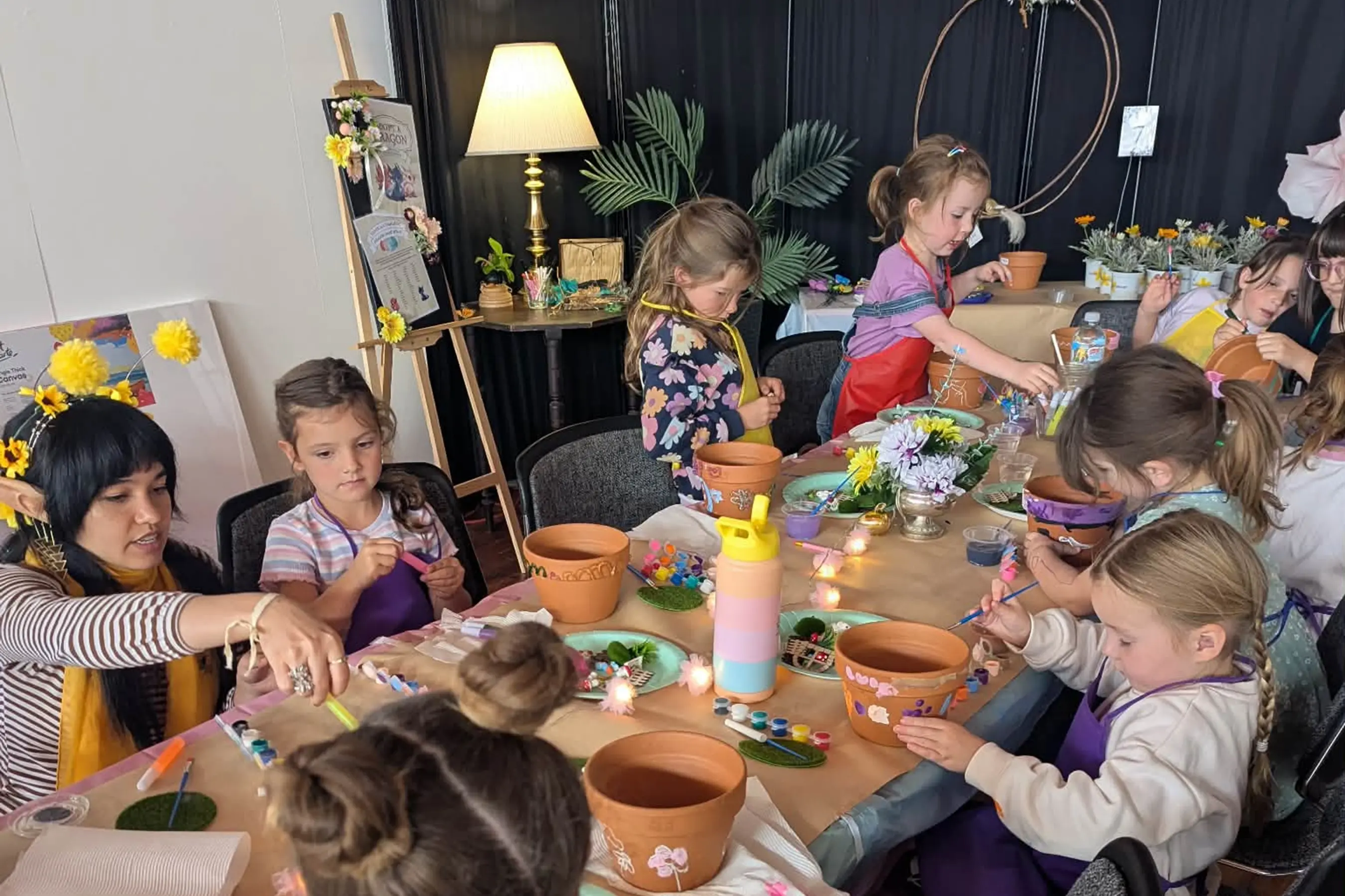 <p>Laughter, colour and creativity came together for the Create a Magic Garden workshop. PHOTOS: Supplied</p>\\n