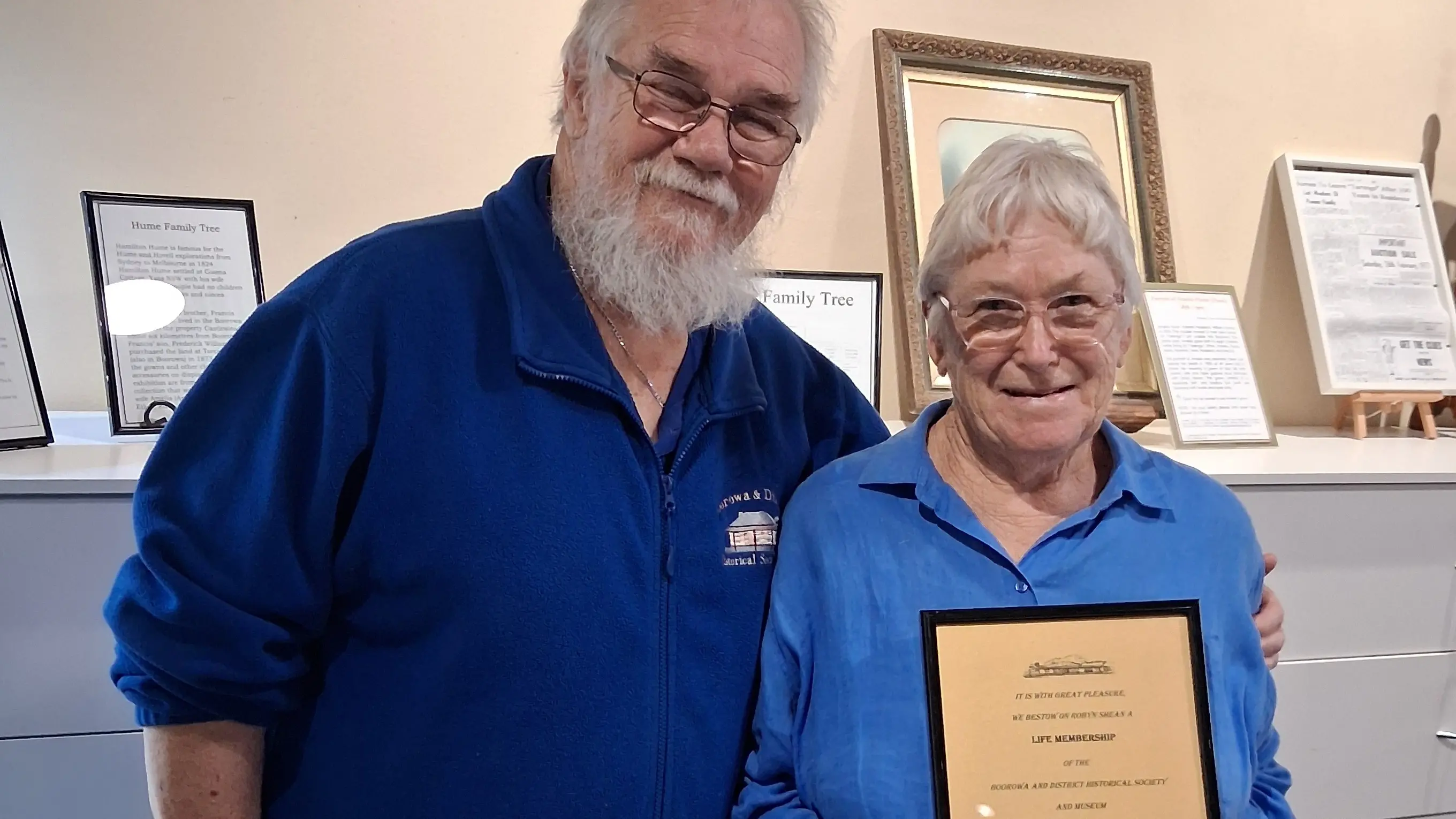 Boorowa and District Historical Society welcomes new life member