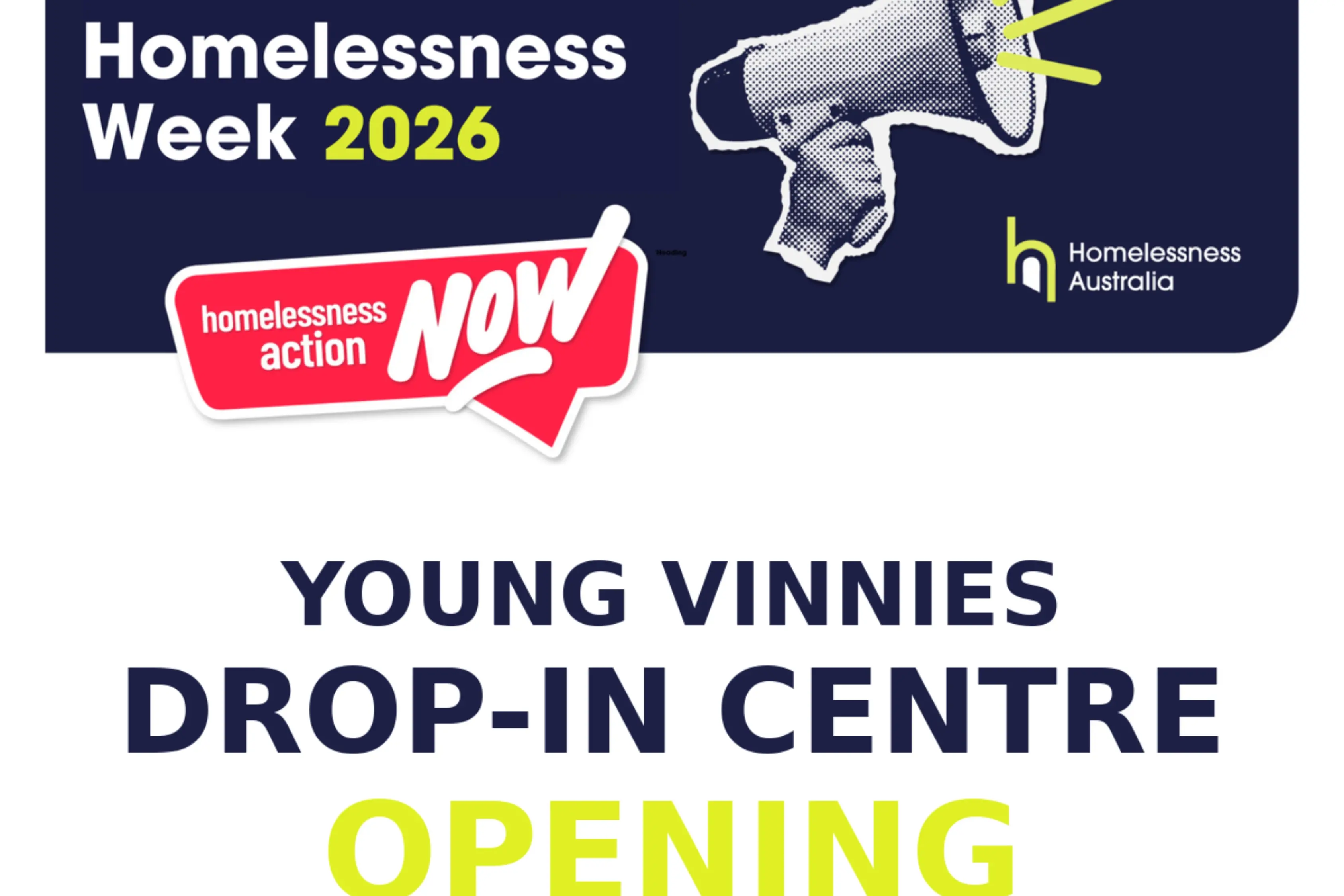 <p>New Vinnies Drop-In Centre to open during Homelessness Week</p>\\n