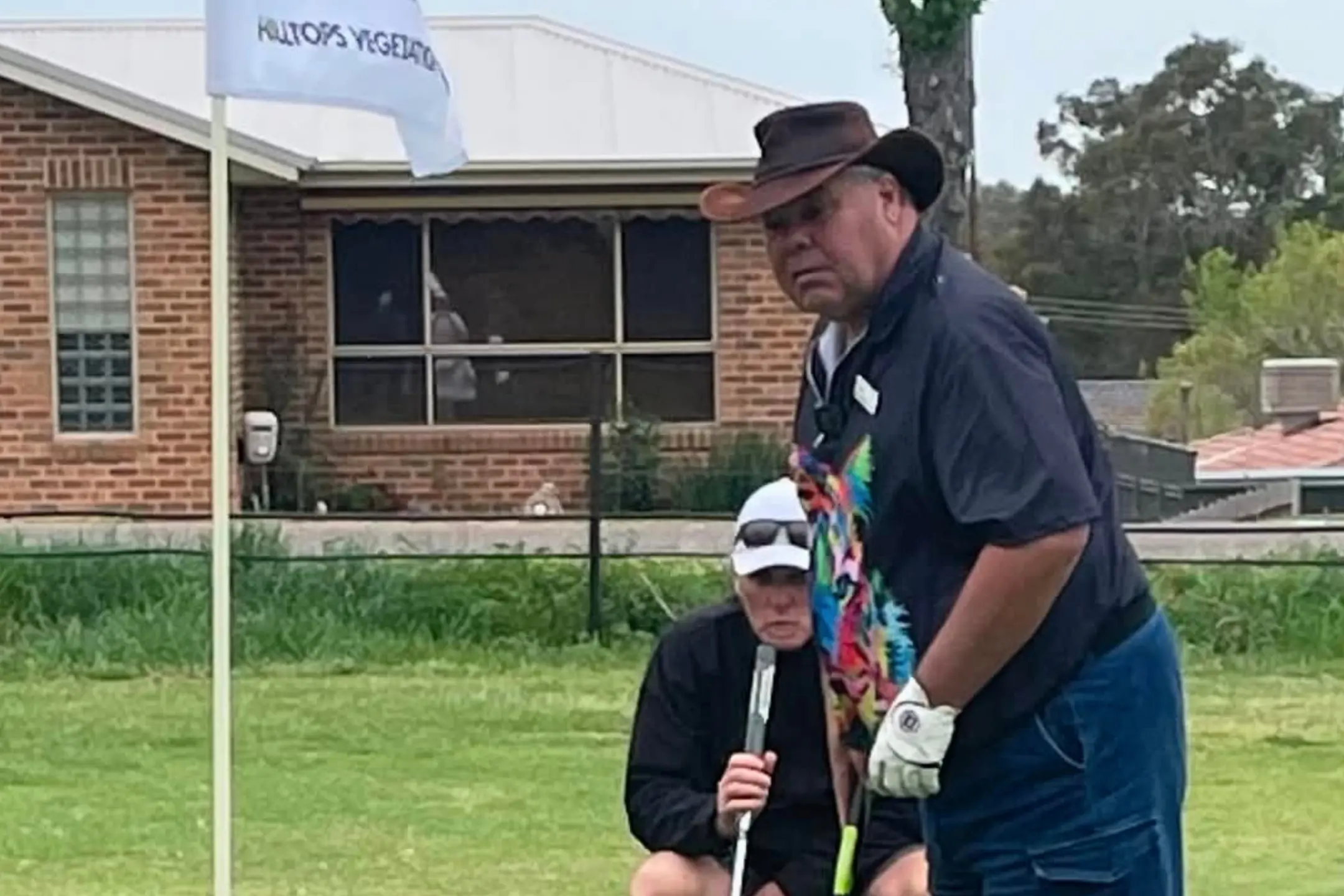 <p>Tony Telfer lines up a putt during the 2026 Victorian Blind Golf Championships at Rosebud.</p>\\n