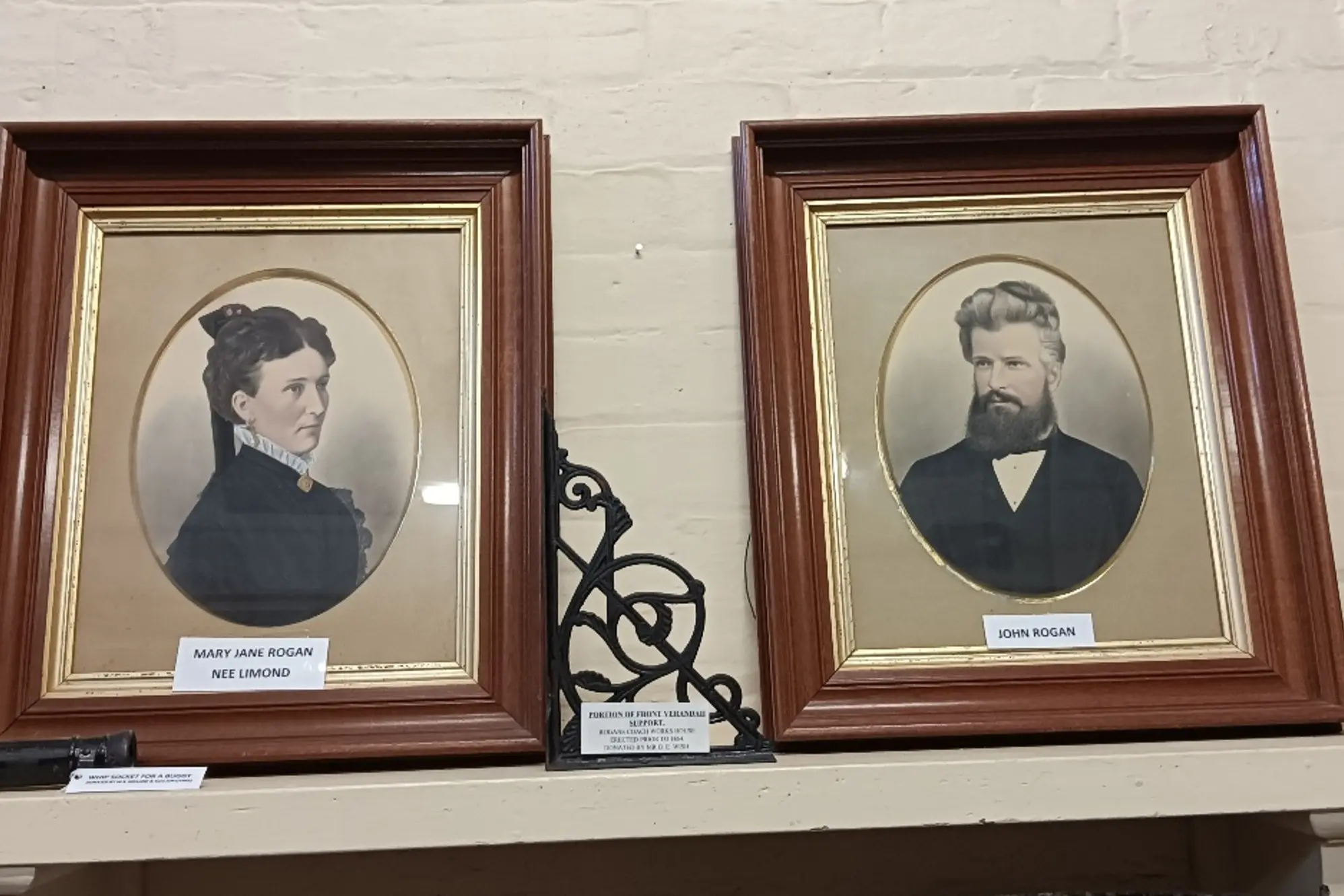 <p>Photographs of John and his wife Mary Jane, along with a veranda support from their home - the old renovated courthouse is on display at the Young Historical Museum. PHOTO: Supplied</p>\\n