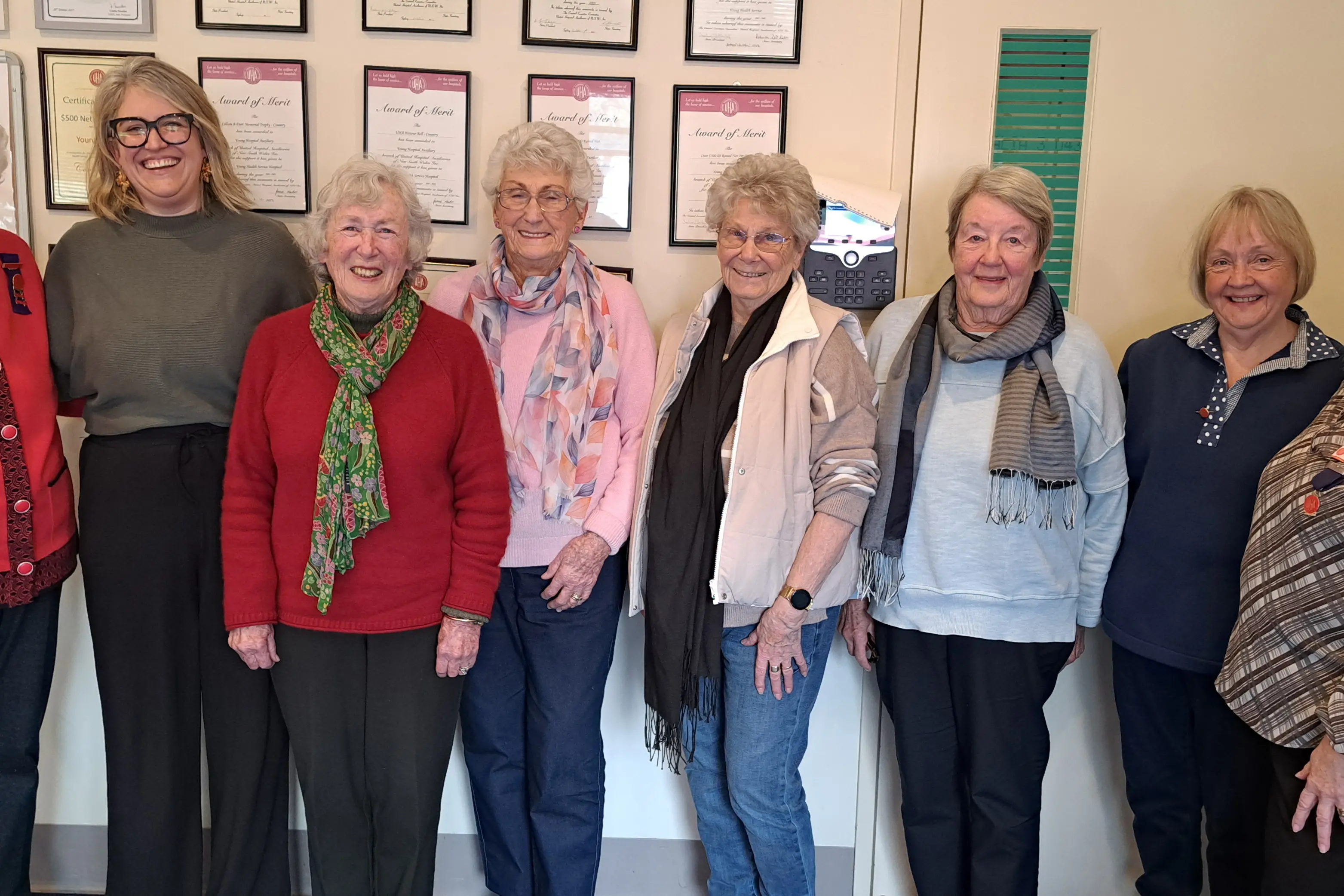 <p>The new 2026-27 Hospital Auxiliary Executive. Newly appointed Life Member and Patron, Nancy McGregor, Amber Blythe, Janice Ward, Gail Smith, Angela Clark, Libby Plumley, Libby Woods and Area Representative Liane Preinbergs. PHOTOS: Supplied</p>\\n