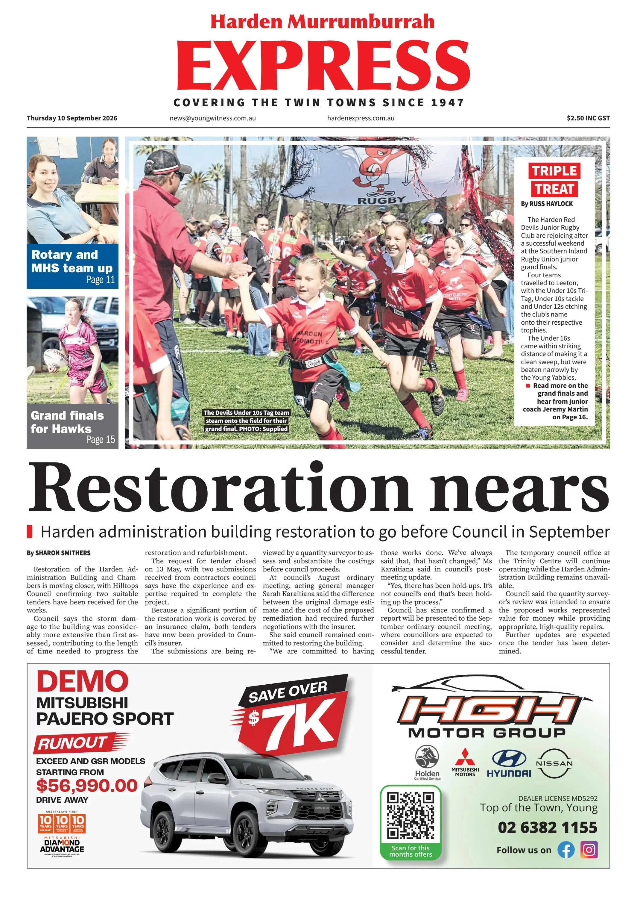 Harden Murrumburrah Express, Thursday, 10 September, 2026