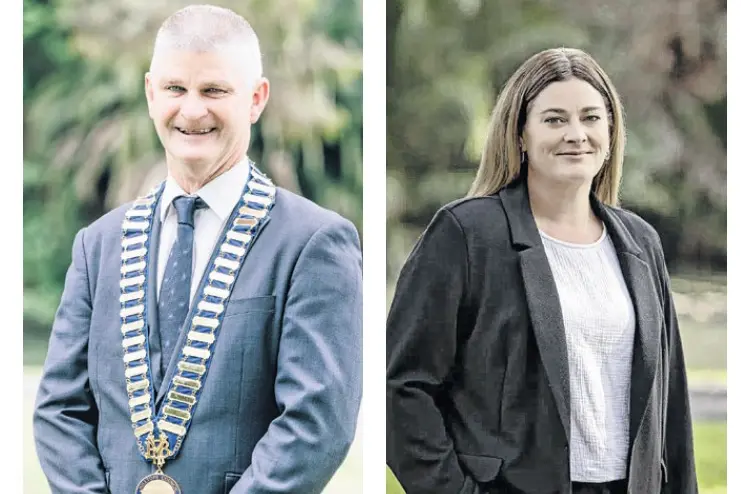 <p>Hilltops Council Mayor Brian Ingram, acting general manager Sarah Karaitiana. PHOTOS: Supplied </p>\\n