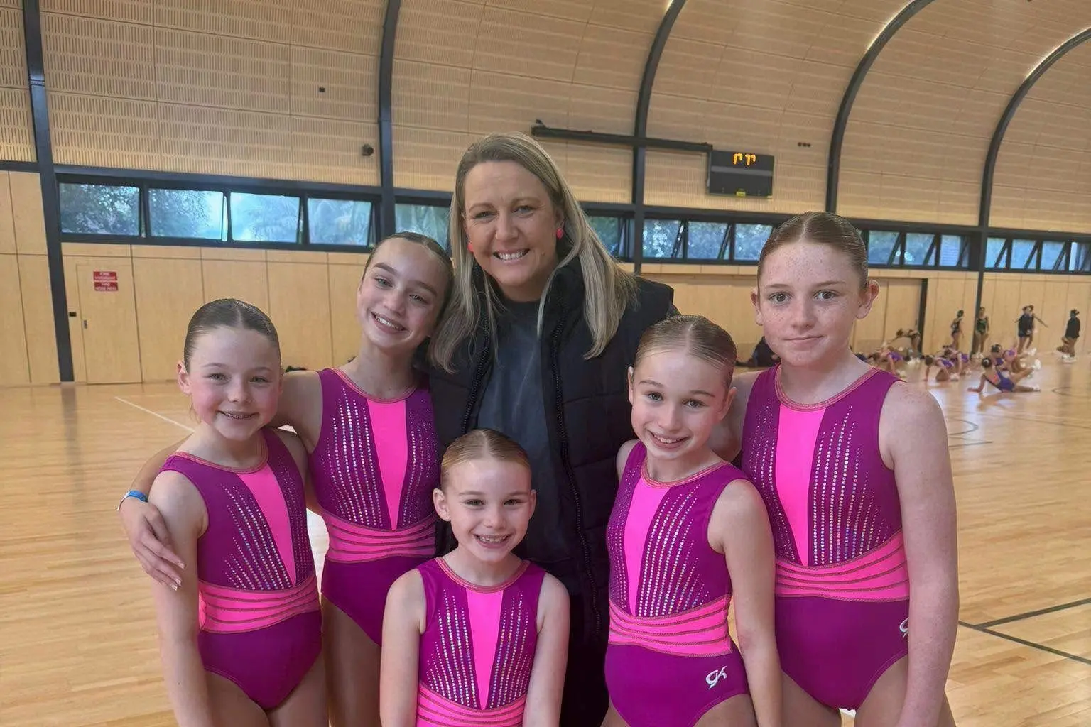 <p>Mrs McIllhatton with the school\\'s inaugural aerobics team at Nationals. PHOTOS: Supplied</p>\\n
