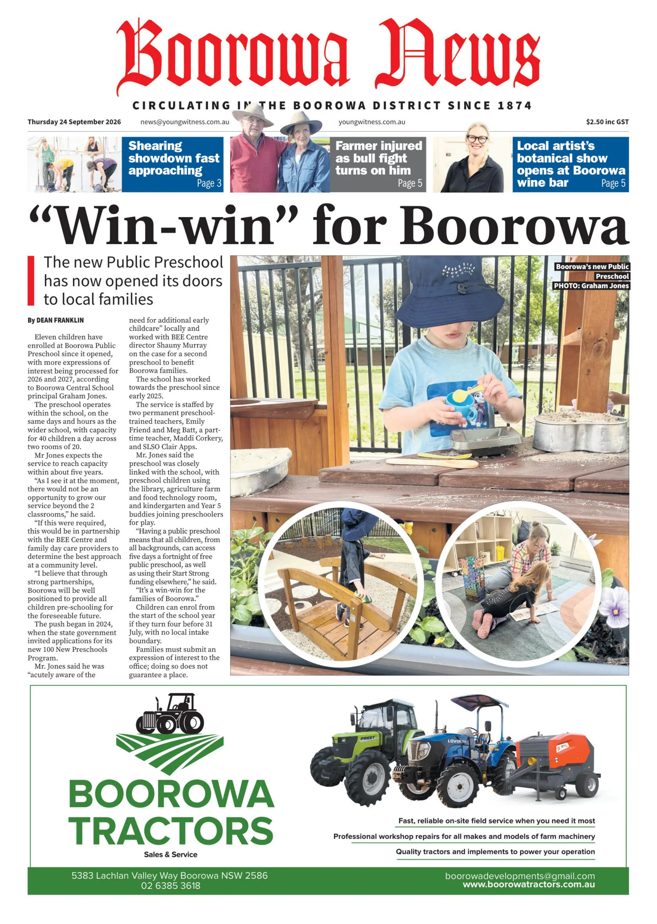 Boorowa News, Thursday, 24 September, 2026