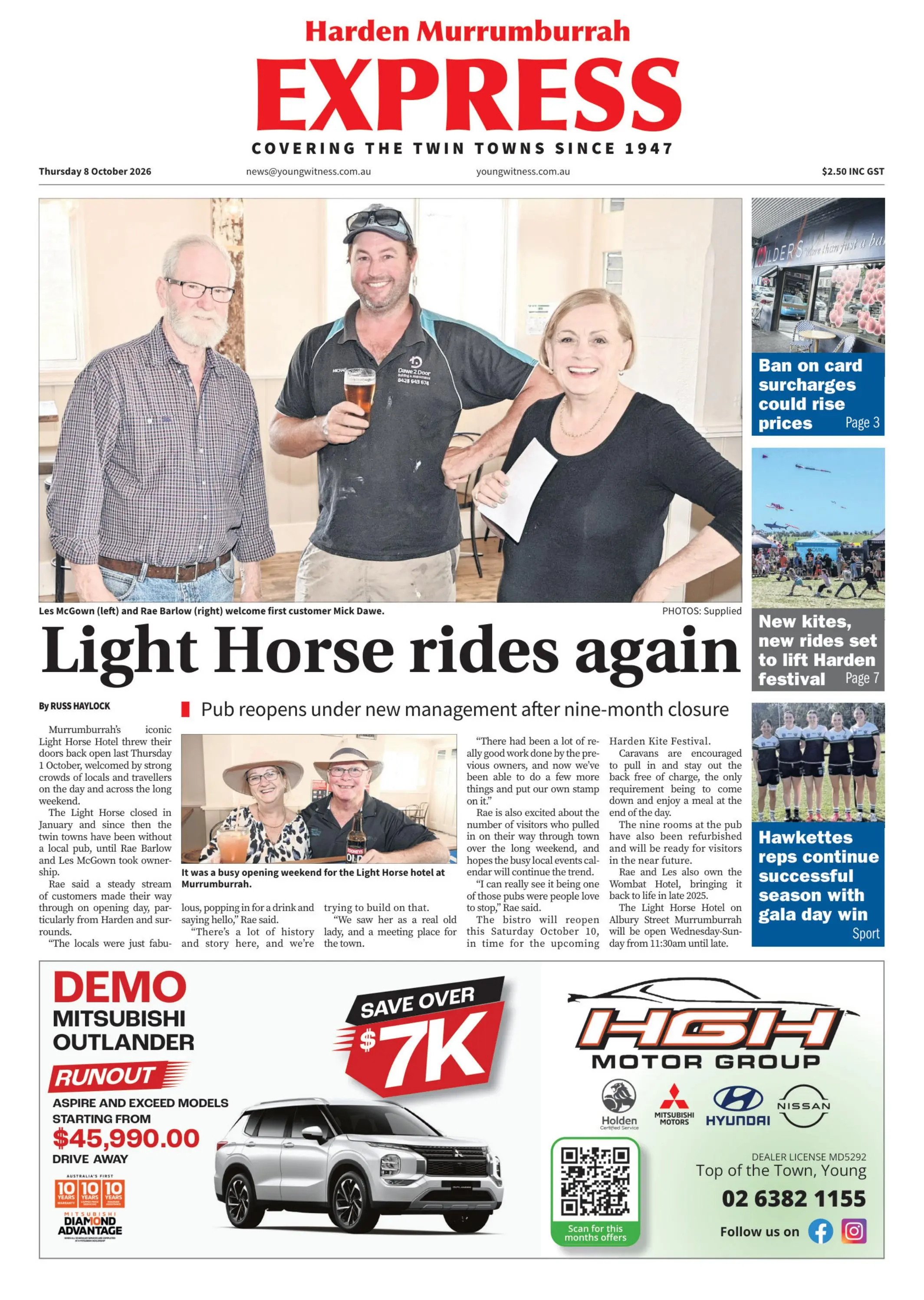 Harden Murrumburrah Express, Thursday, 8 October, 2026