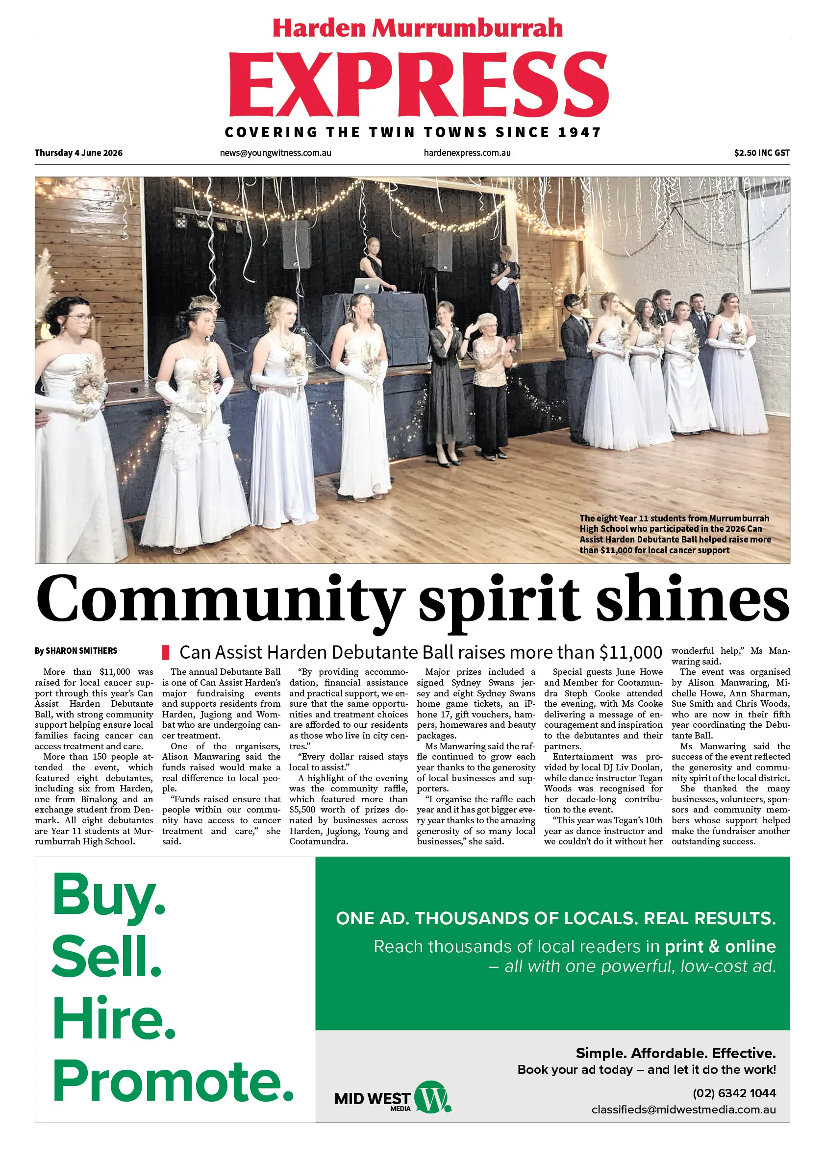 Harden Murrumburrah Express, Thursday 4 June 2026