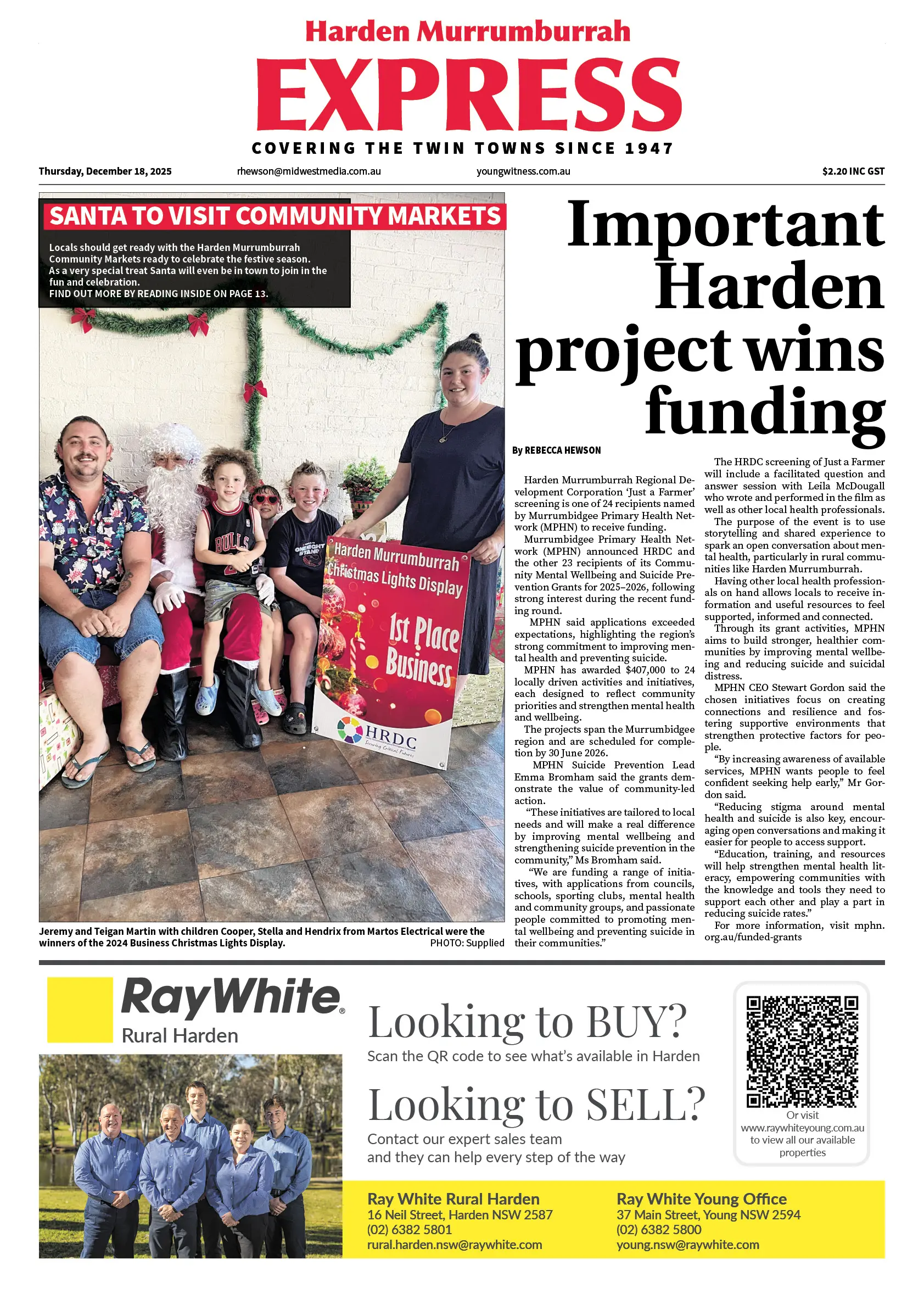 Harden Murrumburrah Express, Thursday, December 18, 2025