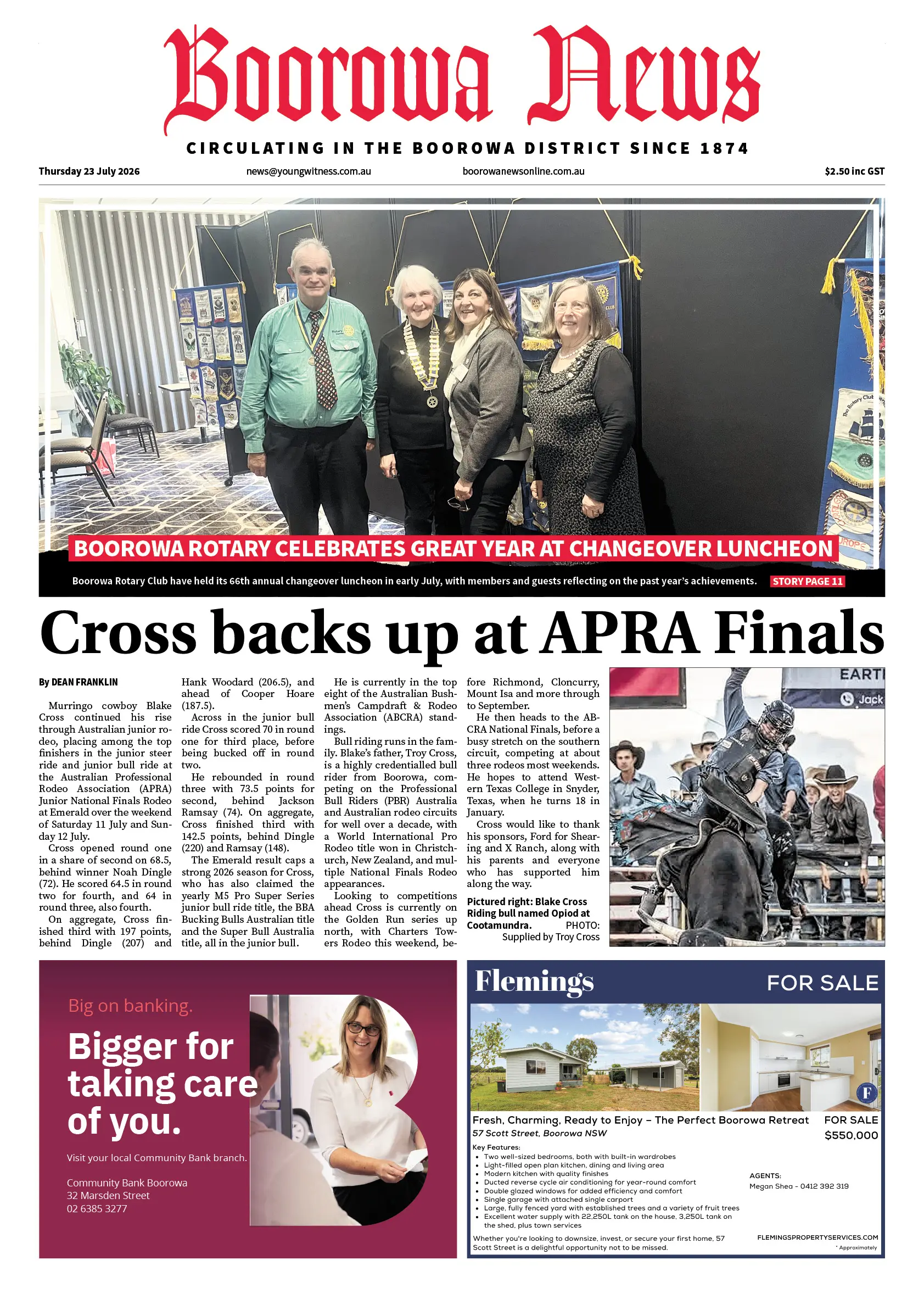 Boorowa News, Thursday 23 July 2026