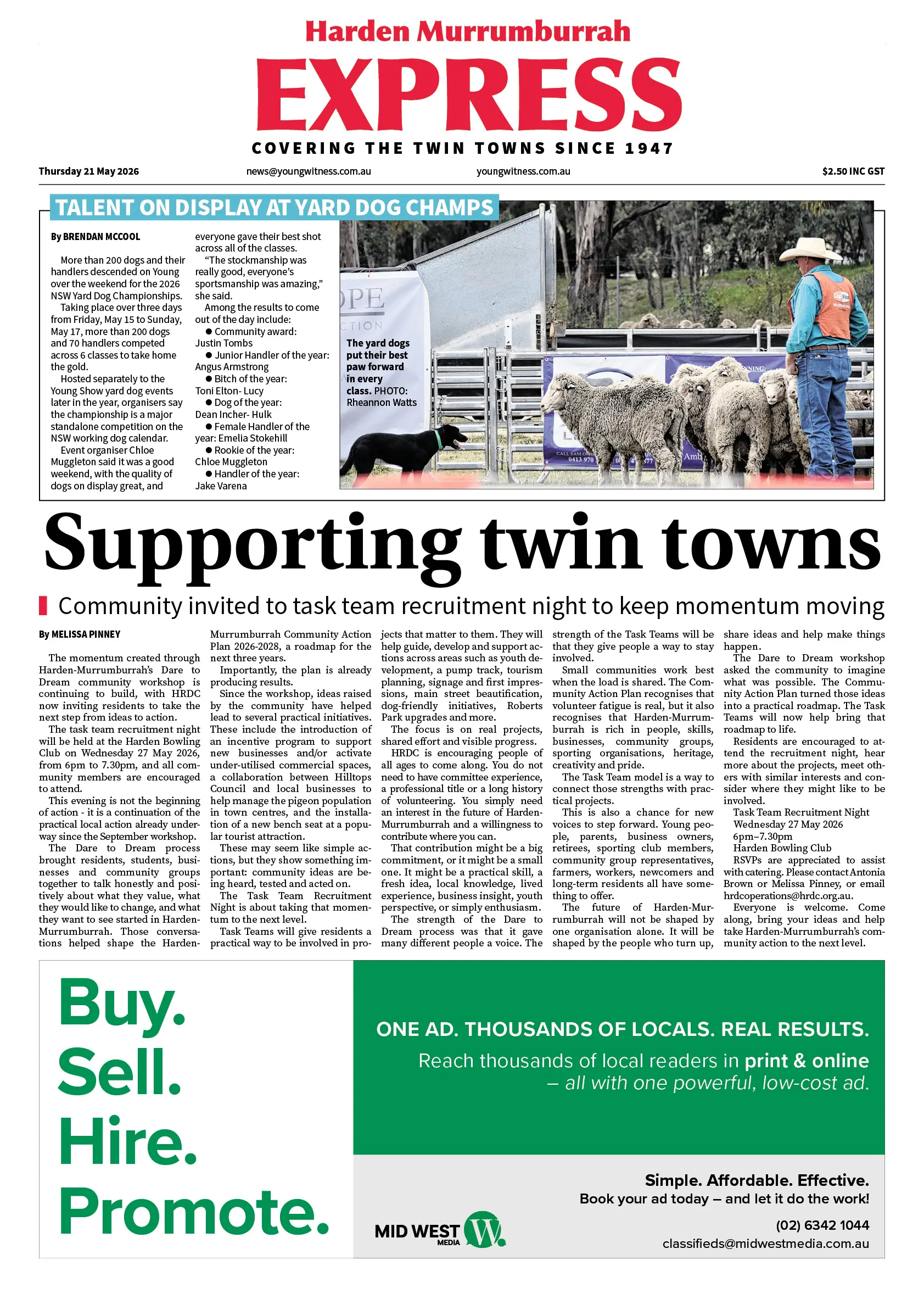 Harden Murrumburrah Express, Thursday 21 May 2026